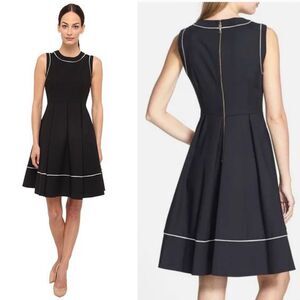 Kate Spade Hope Dress Black Fit & Flare Designer Preppy Pockets 12